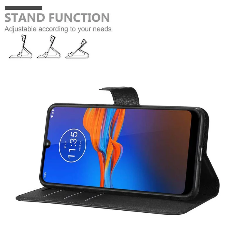Cadorabo Hülle kompatibel mit Motorola MOTO E6 PLUS Schutzhülle mit Magnetverschluss, Standfunktion und Kartenfach