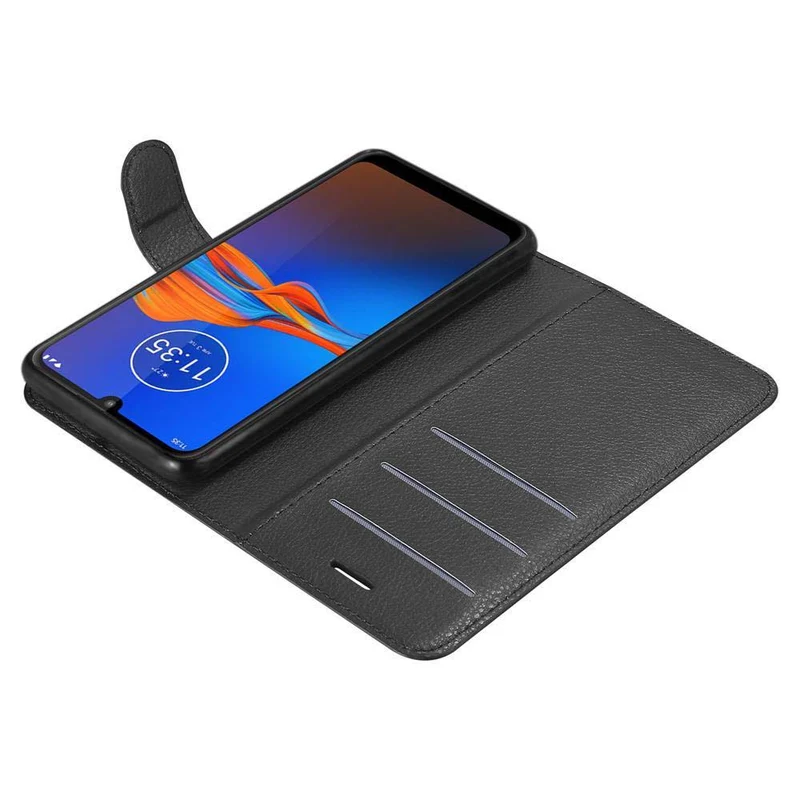 Cadorabo Hülle kompatibel mit Motorola MOTO E6 PLUS Schutzhülle mit Magnetverschluss, Standfunktion und Kartenfach