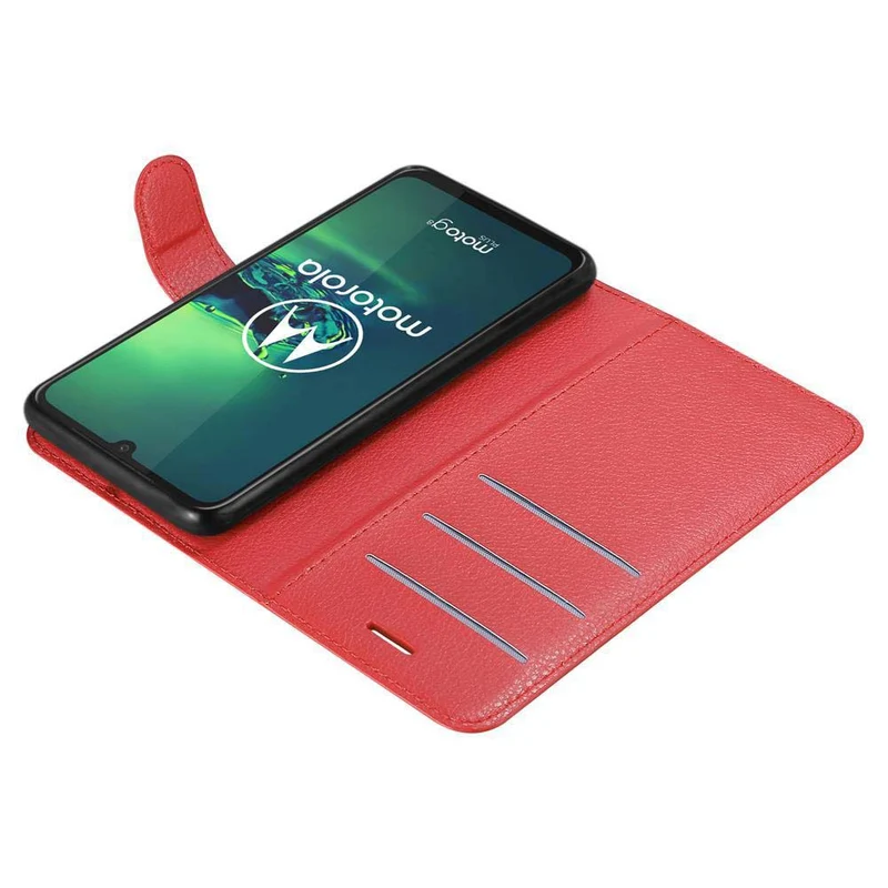 Cadorabo Hülle kompatibel mit Motorola MOTO G8 PLUS Schutzhülle mit Magnetverschluss, Standfunktion und Kartenfach