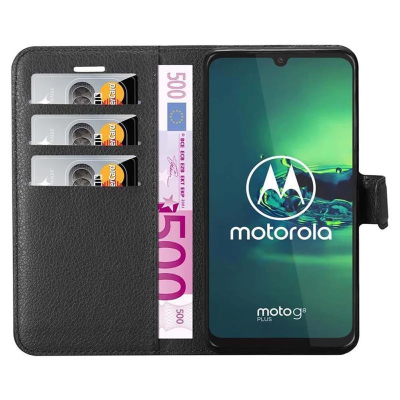 Cadorabo Hülle kompatibel mit Motorola MOTO G8 PLUS Schutzhülle mit Magnetverschluss, Standfunktion und Kartenfach