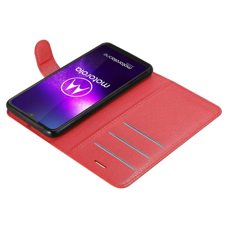 Cadorabo Hülle kompatibel mit Motorola ONE MACRO Schutzhülle mit Magnetverschluss, Standfunktion und Kartenfach