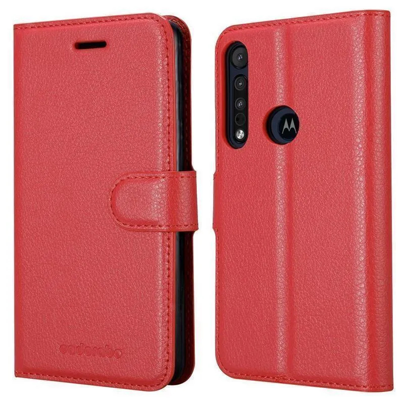 Cadorabo Hülle kompatibel mit Motorola ONE MACRO Schutzhülle mit Magnetverschluss, Standfunktion und Kartenfach