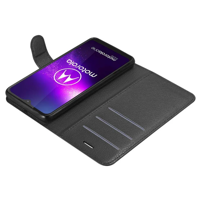 Cadorabo Hülle kompatibel mit Motorola ONE MACRO Schutzhülle mit Magnetverschluss, Standfunktion und Kartenfach