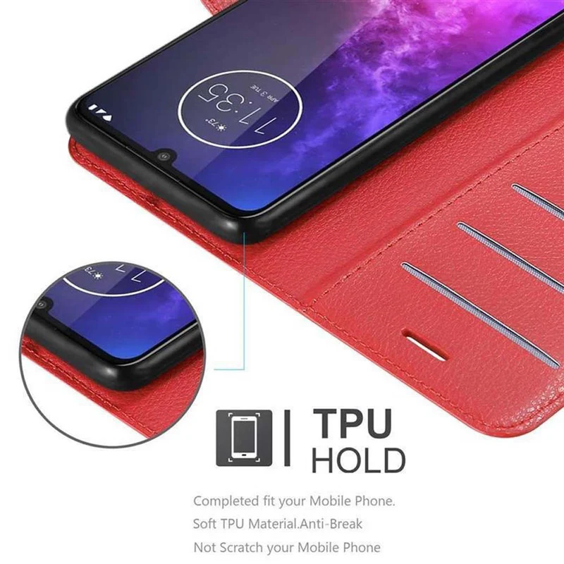 Cadorabo Hülle kompatibel mit Motorola ONE PRO / ONE ZOOM Schutzhülle mit Magnetverschluss, Standfunktion und Kartenfach