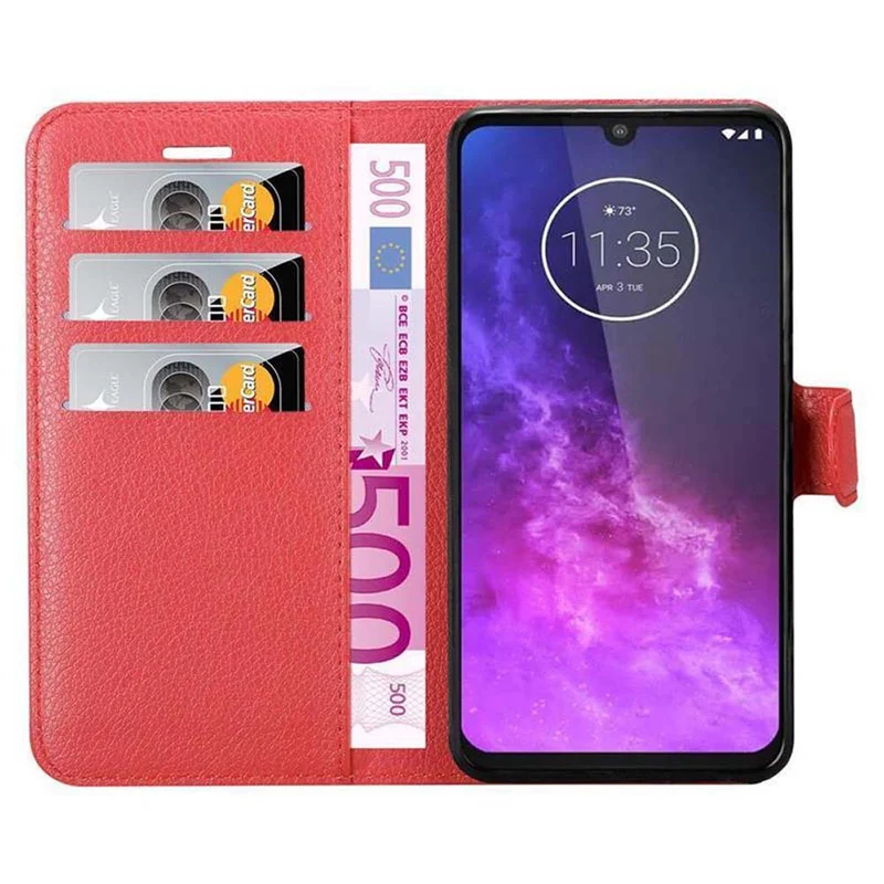 Cadorabo Hülle kompatibel mit Motorola ONE PRO / ONE ZOOM Schutzhülle mit Magnetverschluss, Standfunktion und Kartenfach