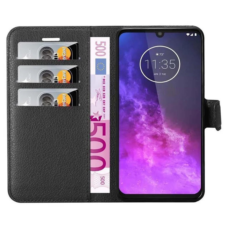 Cadorabo Hülle kompatibel mit Motorola ONE PRO / ONE ZOOM Schutzhülle mit Magnetverschluss, Standfunktion und Kartenfach