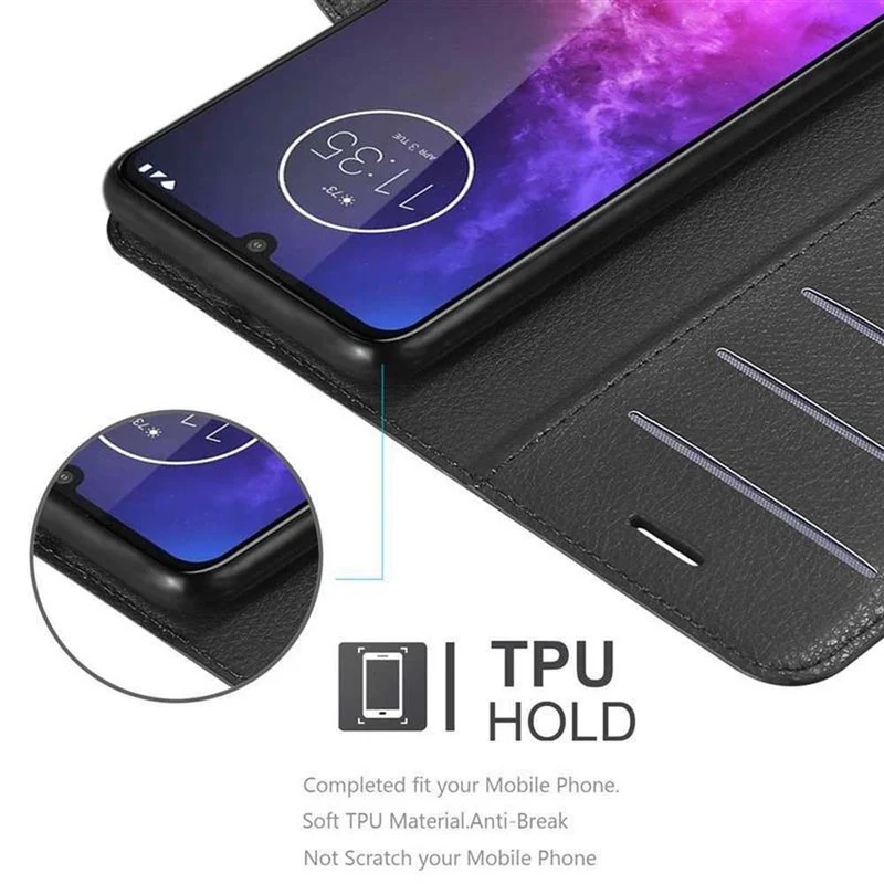 Cadorabo Hülle kompatibel mit Motorola ONE PRO / ONE ZOOM Schutzhülle mit Magnetverschluss, Standfunktion und Kartenfach