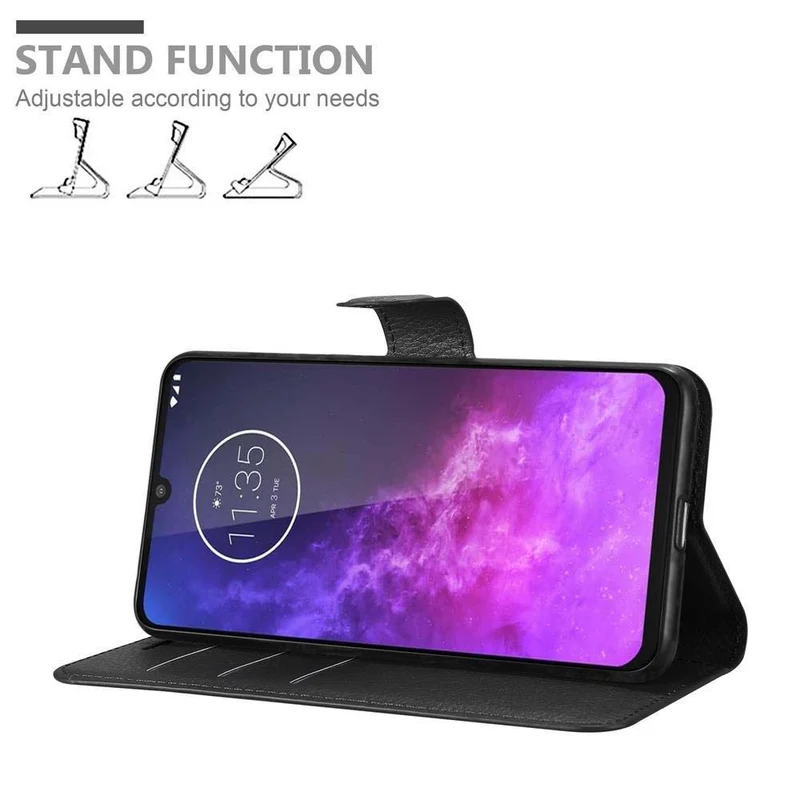 Cadorabo Hülle kompatibel mit Motorola ONE PRO / ONE ZOOM Schutzhülle mit Magnetverschluss, Standfunktion und Kartenfach