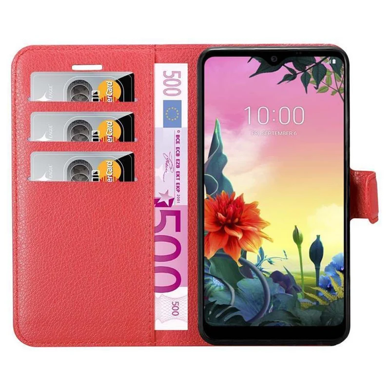 Cadorabo Hülle kompatibel mit LG K50S Schutzhülle mit Magnetverschluss, Standfunktion und Kartenfach