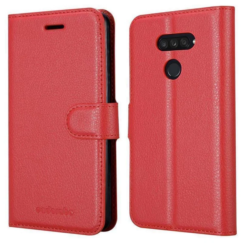 Cadorabo Hülle kompatibel mit LG K50S Schutzhülle mit Magnetverschluss, Standfunktion und Kartenfach