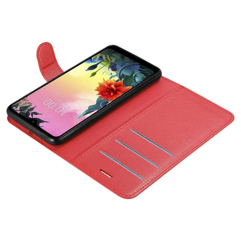 Cadorabo Hülle kompatibel mit LG K50S Schutzhülle mit Magnetverschluss, Standfunktion und Kartenfach