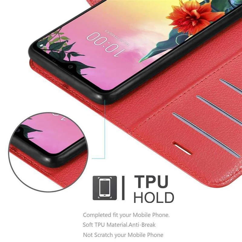 Cadorabo Hülle kompatibel mit LG K50S Schutzhülle mit Magnetverschluss, Standfunktion und Kartenfach