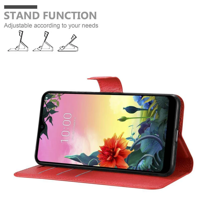 Cadorabo Hülle kompatibel mit LG K50S Schutzhülle mit Magnetverschluss, Standfunktion und Kartenfach