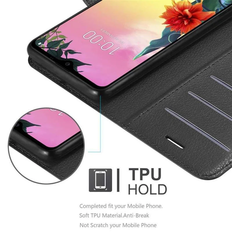 Cadorabo Hülle kompatibel mit LG K50S Schutzhülle mit Magnetverschluss, Standfunktion und Kartenfach
