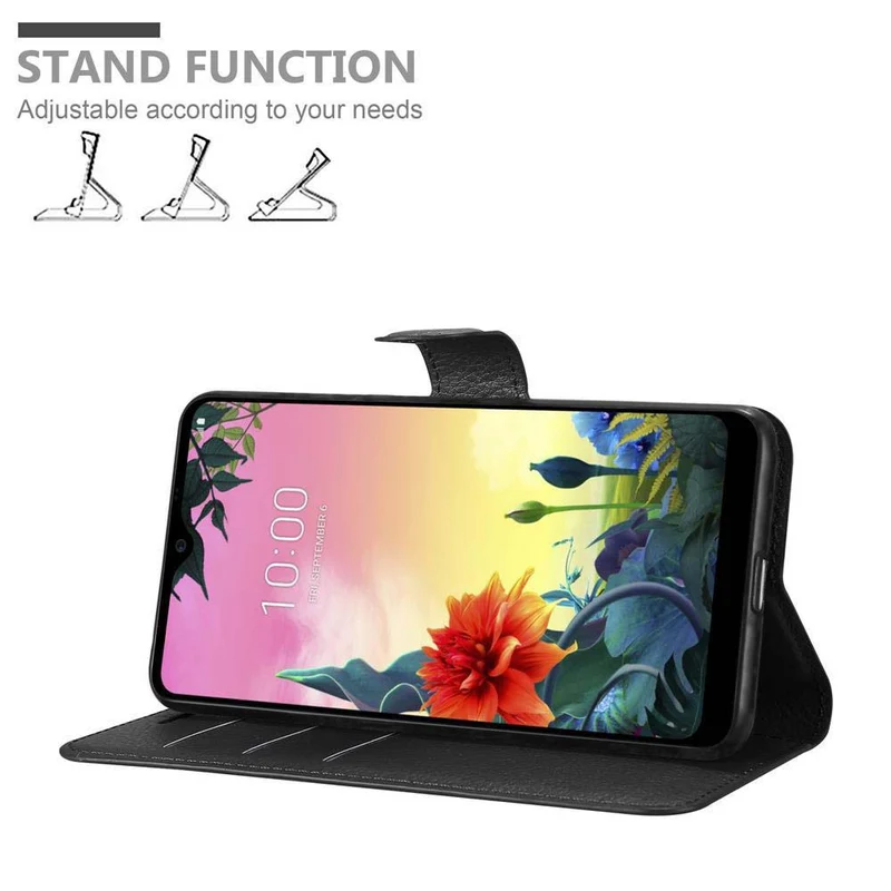 Cadorabo Hülle kompatibel mit LG K50S Schutzhülle mit Magnetverschluss, Standfunktion und Kartenfach