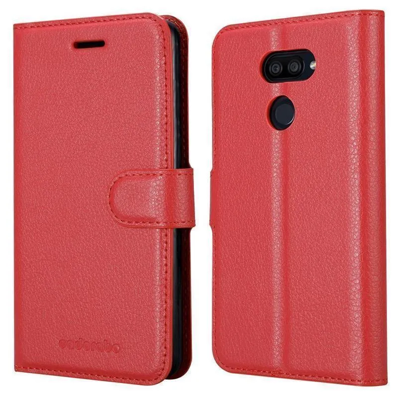 Cadorabo Hülle kompatibel mit LG K40S Schutzhülle mit Magnetverschluss, Standfunktion und Kartenfach