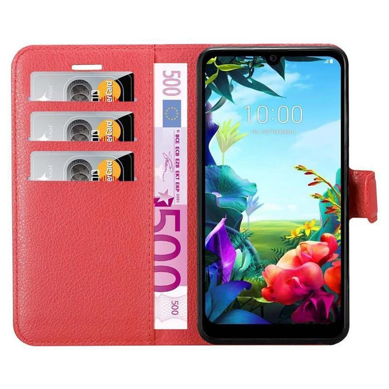 Cadorabo Hülle kompatibel mit LG K40S Schutzhülle mit Magnetverschluss, Standfunktion und Kartenfach