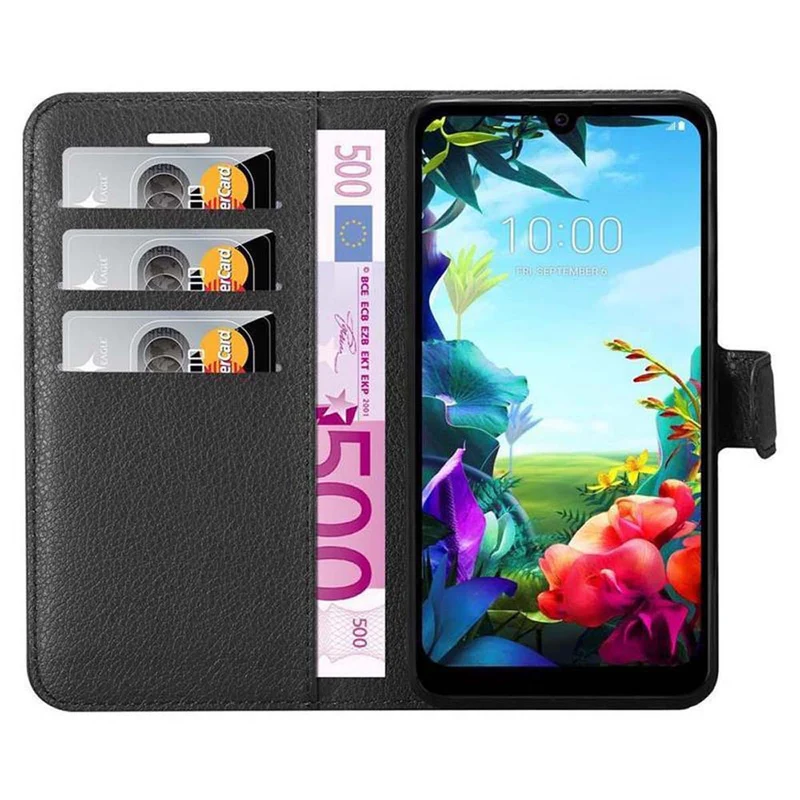 Cadorabo Hülle kompatibel mit LG K40S Schutzhülle mit Magnetverschluss, Standfunktion und Kartenfach