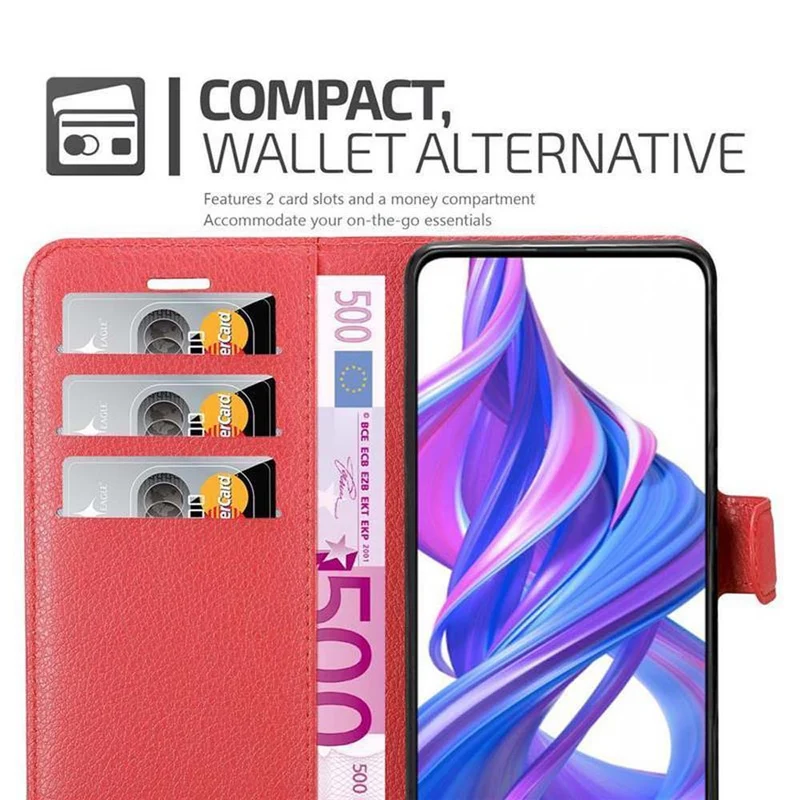Cadorabo Hülle kompatibel mit Honor 9X PRO Schutzhülle mit Magnetverschluss, Standfunktion und Kartenfach