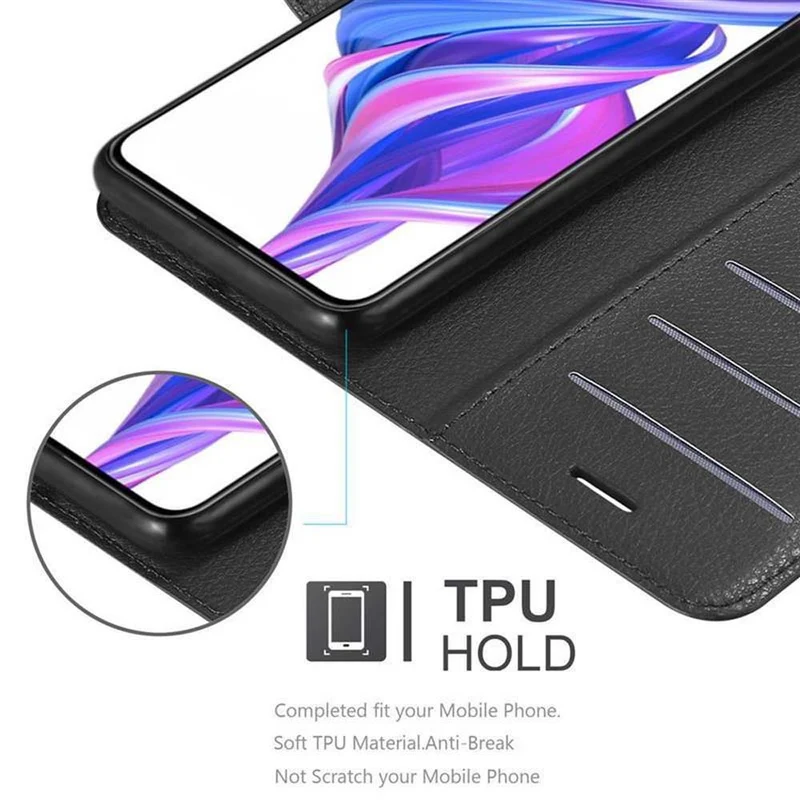 Cadorabo Hülle kompatibel mit Honor 9X PRO Schutzhülle mit Magnetverschluss, Standfunktion und Kartenfach