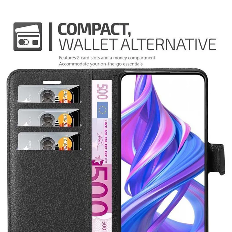 Cadorabo Hülle kompatibel mit Honor 9X PRO Schutzhülle mit Magnetverschluss, Standfunktion und Kartenfach