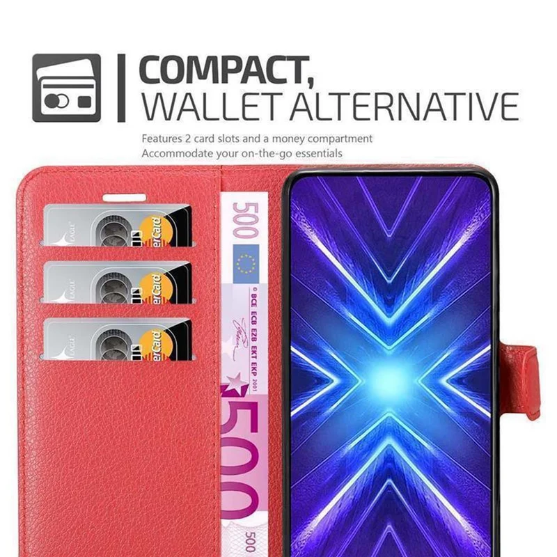 Cadorabo Hülle kompatibel mit Honor 9X Schutzhülle mit Magnetverschluss, Standfunktion und Kartenfach