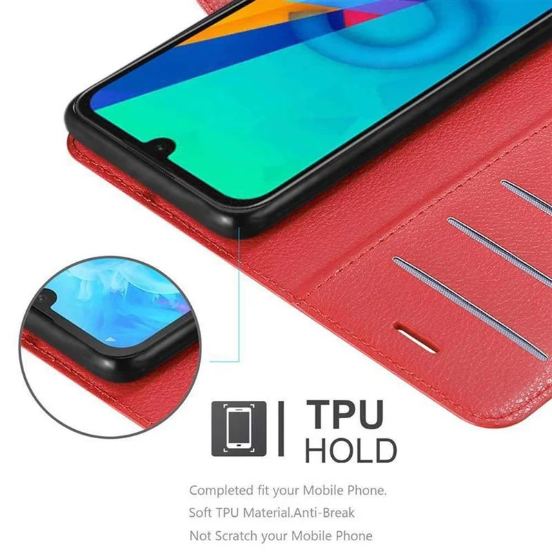 Cadorabo Hülle kompatibel mit Huawei Y5 2019 / Enjoy Play 8 / Honor 8S Schutzhülle mit Magnetverschluss, Standfunktion und Kartenfach
