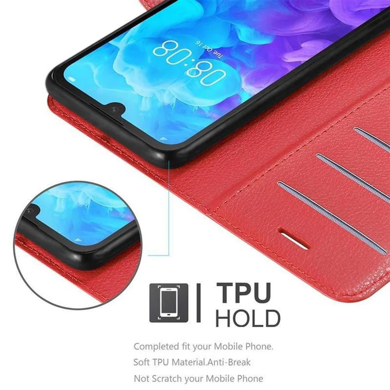Cadorabo Hülle kompatibel mit Huawei Y5 2019 / Enjoy Play 8 / Honor 8S Schutzhülle mit Magnetverschluss, Standfunktion und Kartenfach