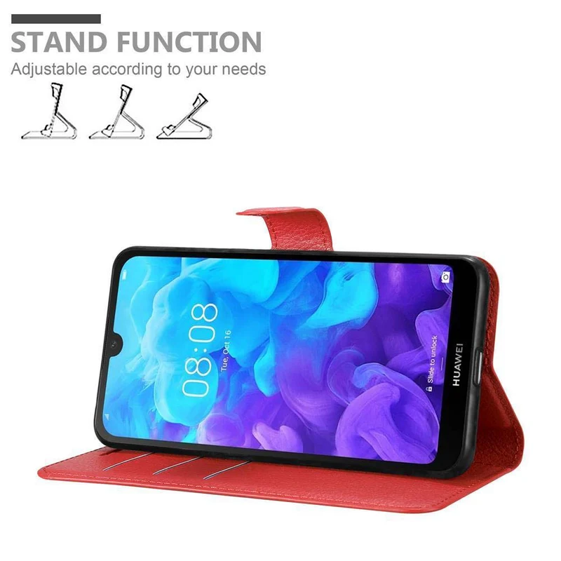 Cadorabo Hülle kompatibel mit Huawei Y5 2019 / Enjoy Play 8 / Honor 8S Schutzhülle mit Magnetverschluss, Standfunktion und Kartenfach