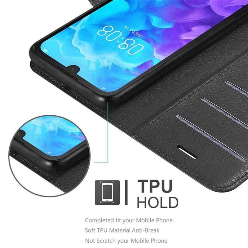 Cadorabo Hülle kompatibel mit Huawei Y5 2019 / Enjoy Play 8 / Honor 8S Schutzhülle mit Magnetverschluss, Standfunktion und Kartenfach