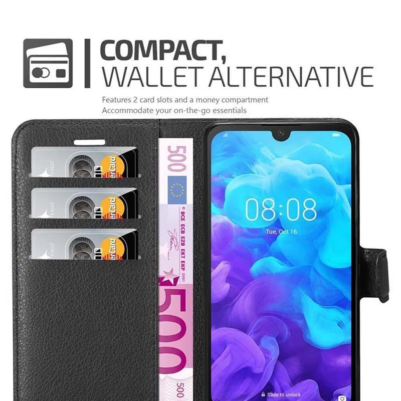 Cadorabo Hülle kompatibel mit Huawei Y5 2019 / Enjoy Play 8 / Honor 8S Schutzhülle mit Magnetverschluss, Standfunktion und Kartenfach