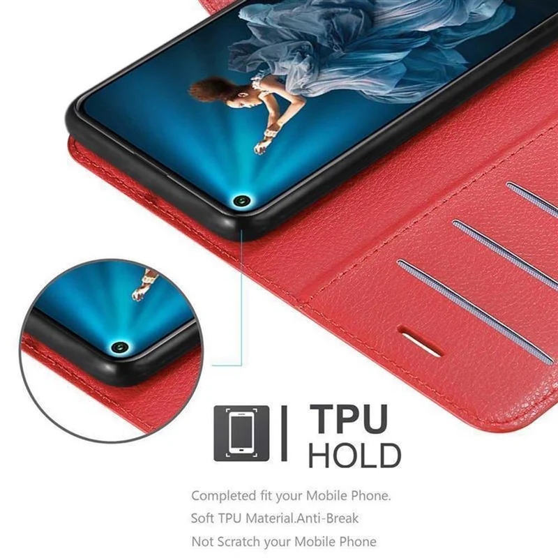 Cadorabo Hülle kompatibel mit Honor 20 / 20S / Huawei NOVA 5T Schutzhülle mit Magnetverschluss, Standfunktion und Kartenfach