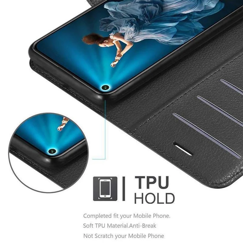 Cadorabo Hülle kompatibel mit Honor 20 / 20S / Huawei NOVA 5T Schutzhülle mit Magnetverschluss, Standfunktion und Kartenfach