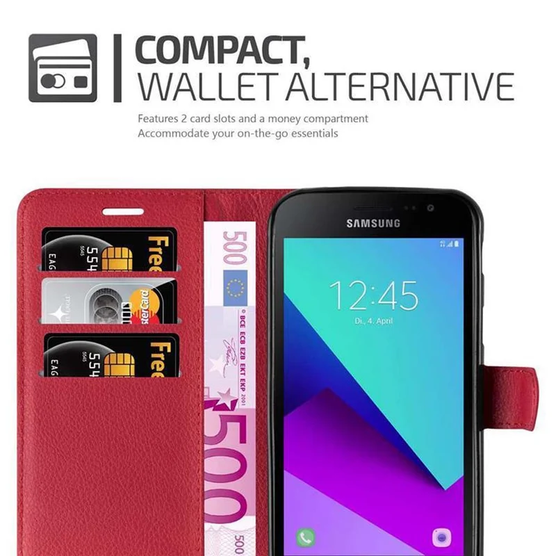 Cadorabo Hülle kompatibel mit Samsung Galaxy XCover 4 / XCover 4s Schutzhülle mit Magnetverschluss, Standfunktion und Kartenfach