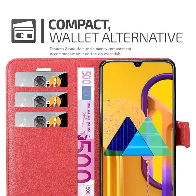 Cadorabo Hülle kompatibel mit Samsung Galaxy M21 / M30s Schutzhülle mit Magnetverschluss, Standfunktion und Kartenfach