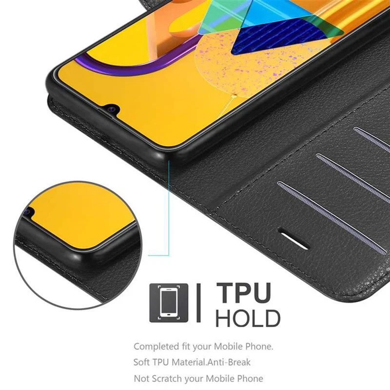 Cadorabo Hülle kompatibel mit Samsung Galaxy M21 / M30s Schutzhülle mit Magnetverschluss, Standfunktion und Kartenfach