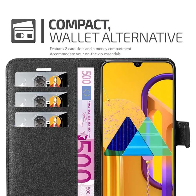 Cadorabo Hülle kompatibel mit Samsung Galaxy M21 / M30s Schutzhülle mit Magnetverschluss, Standfunktion und Kartenfach