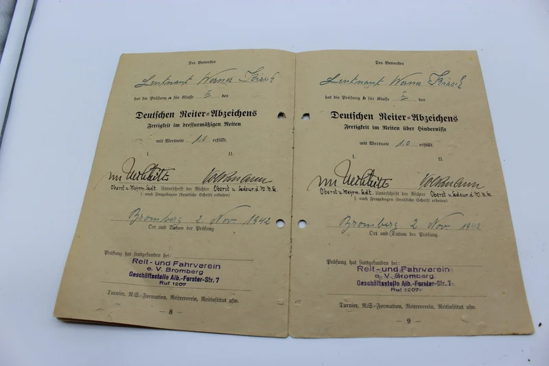 Urkunde Deutsches Reiterabzeichen