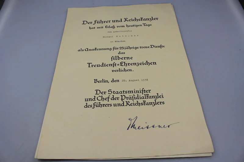 Zertifiziert für 25 Jahre treuen Dienst