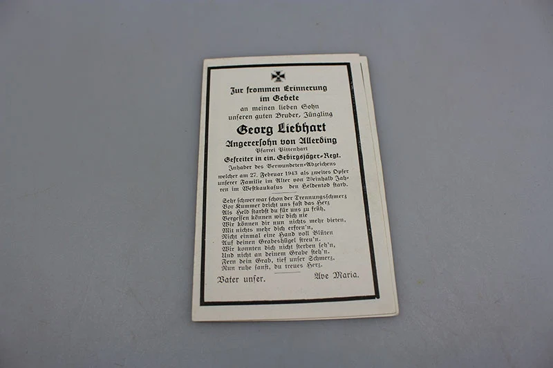 Sterbebilder Gebirgsjäger Kaukasus 27