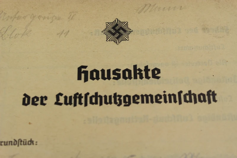 Hausakte der Luftschutzgemeinschaft