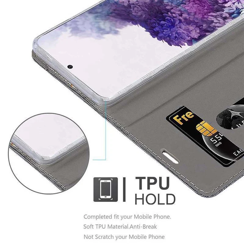 Cadorabo Hülle kompatibel mit Samsung Galaxy S20 PLUS Schutzhülle mit Magnetverschluss, Standfunktion und Kartenfach