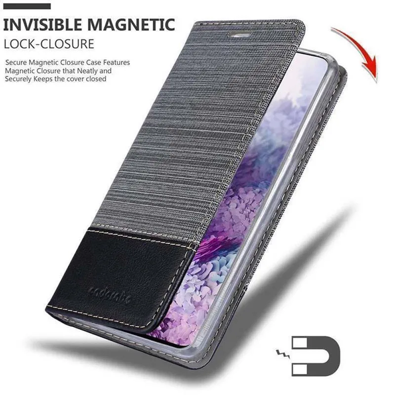Cadorabo Hülle kompatibel mit Samsung Galaxy S20 PLUS Schutzhülle mit Magnetverschluss, Standfunktion und Kartenfach