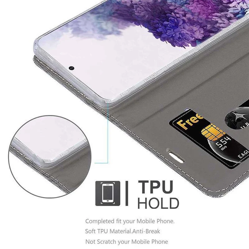 Cadorabo Hülle kompatibel mit Samsung Galaxy S20 PLUS Schutzhülle mit Magnetverschluss, Standfunktion und Kartenfach