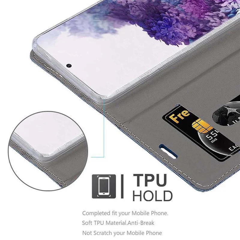 Cadorabo Hülle kompatibel mit Samsung Galaxy S20 PLUS Schutzhülle mit Magnetverschluss, Standfunktion und Kartenfach