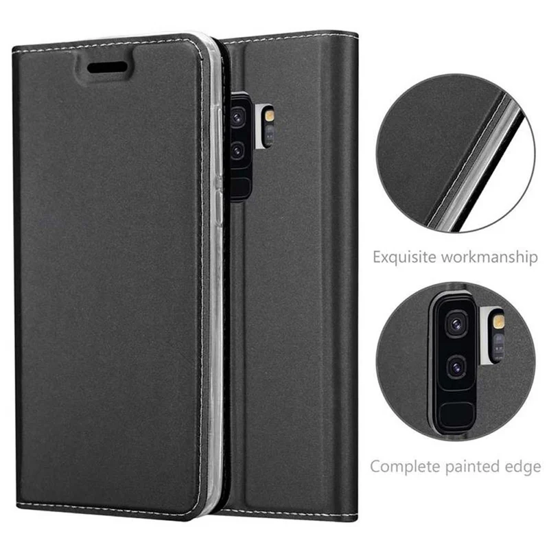 Cadorabo Hülle kompatibel mit Samsung Galaxy S9 PLUS Schutzhülle mit Magnetverschluss, Standfunktion und Kartenfach