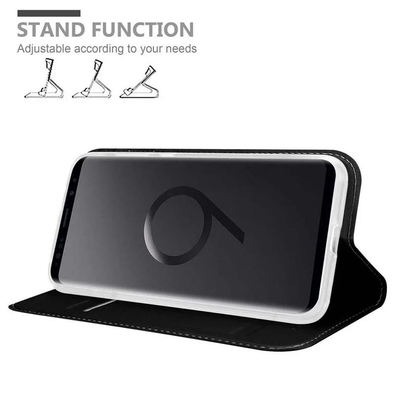 Cadorabo Hülle kompatibel mit Samsung Galaxy S9 PLUS Schutzhülle mit Magnetverschluss, Standfunktion und Kartenfach