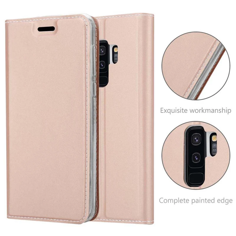 Cadorabo Hülle kompatibel mit Samsung Galaxy S9 PLUS Schutzhülle mit Magnetverschluss, Standfunktion und Kartenfach