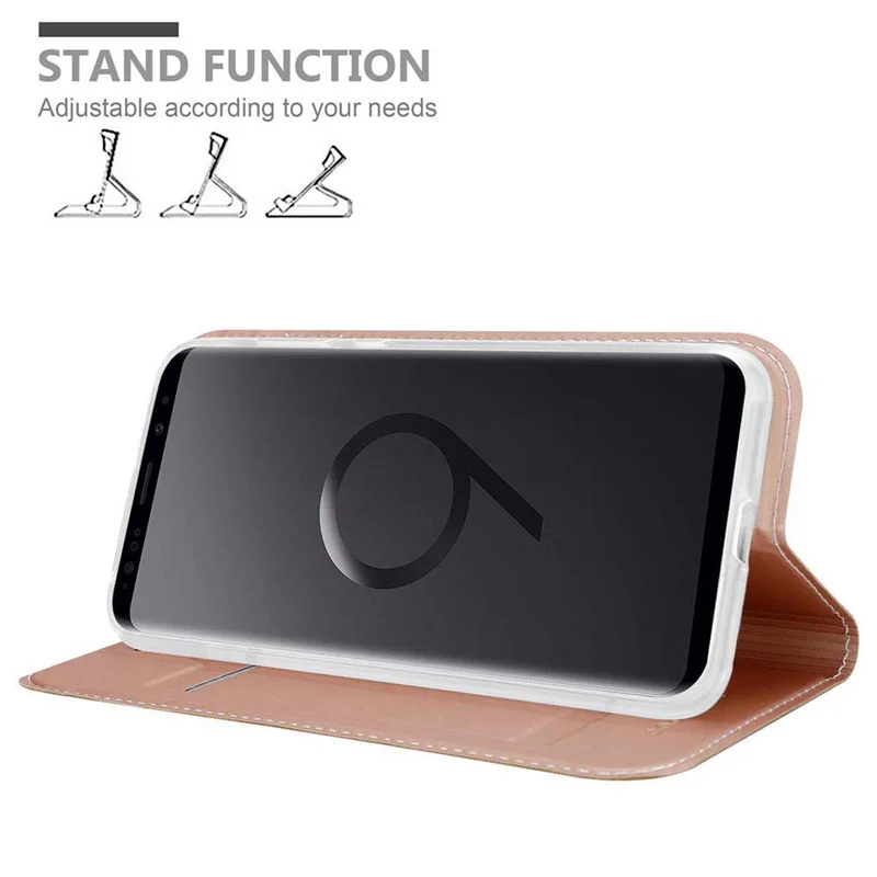 Cadorabo Hülle kompatibel mit Samsung Galaxy S9 PLUS Schutzhülle mit Magnetverschluss, Standfunktion und Kartenfach