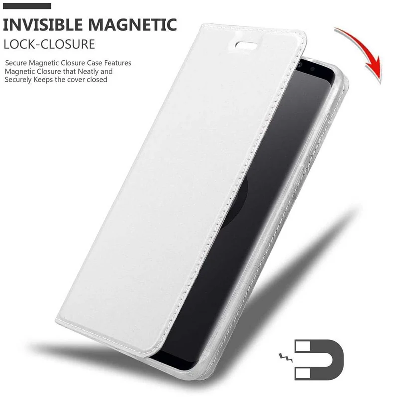 Cadorabo Hülle kompatibel mit Samsung Galaxy S9 PLUS Schutzhülle mit Magnetverschluss, Standfunktion und Kartenfach